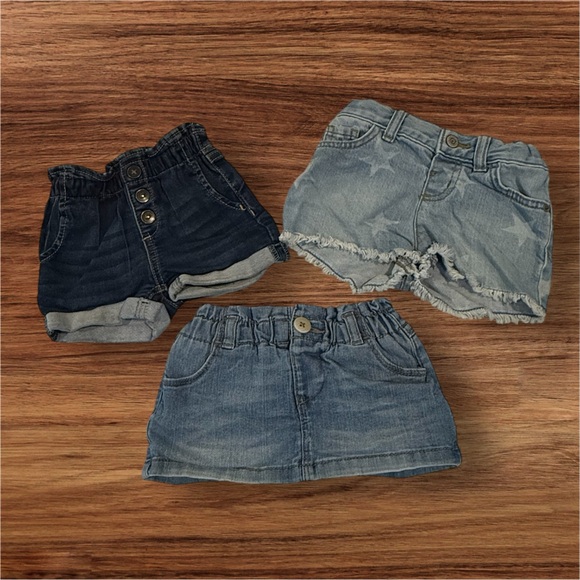 Stylish Kids Denim Shorts Set - Blue and Gray - Picture 1 of 3